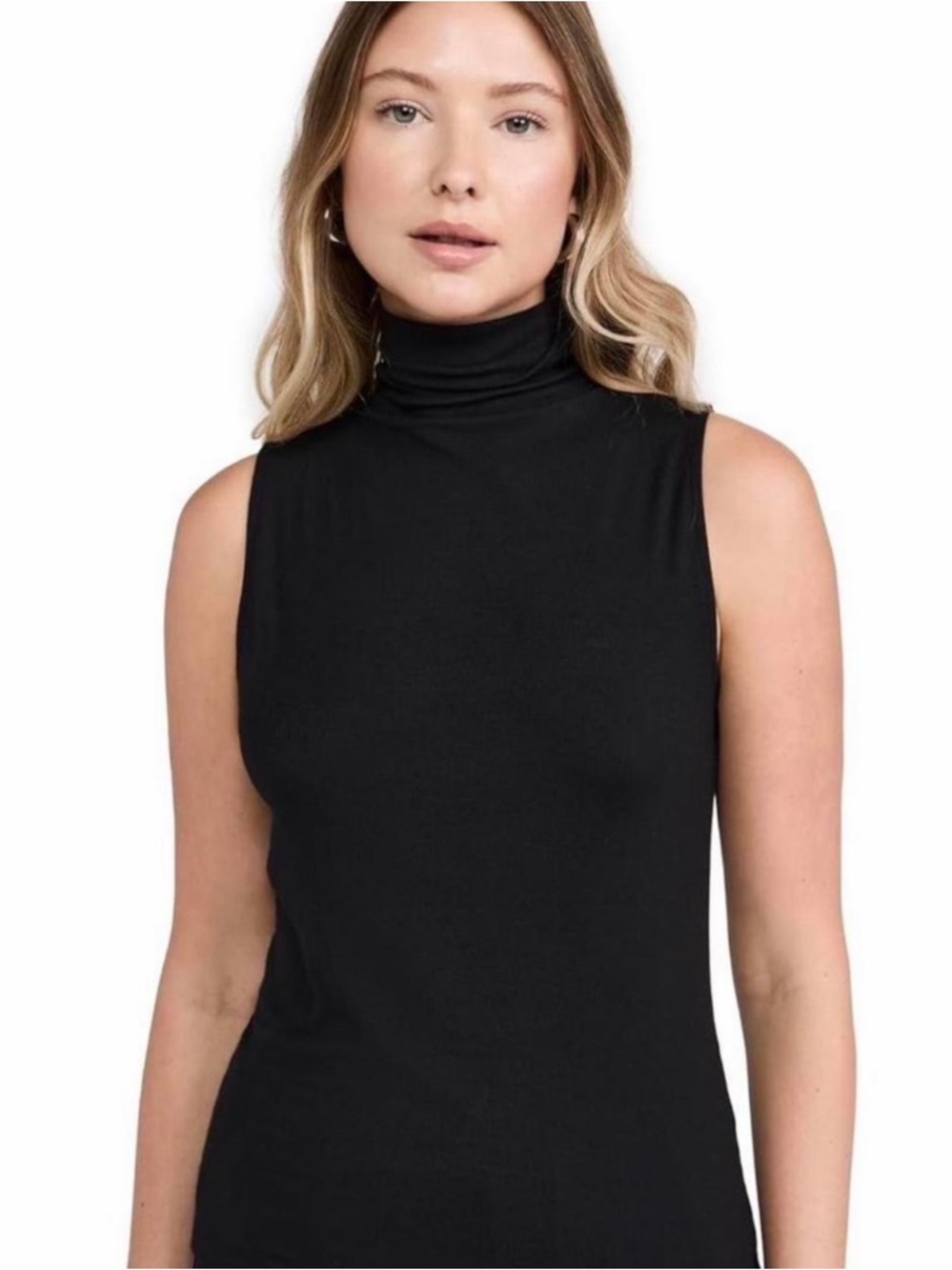 Sleeveless Black Turtleneck Top